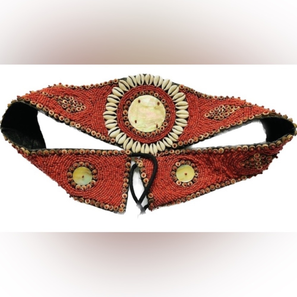 BOHEMIAN ❤️❤️ HANDMADE BEADED WIDE  BELT - Picture 2 of 9
